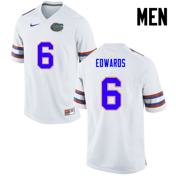 Men Florida Gators #6 Brian Edwards College Football Jerseys-White - Click Image to Close